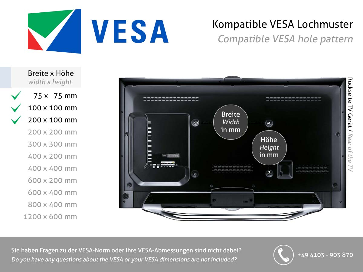 SMS Flatscreen CL VST 650-900 Monitor Deckenhalterung (FS021006) VESA Standard