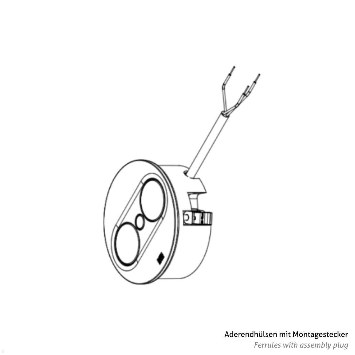 Bachmann TWIST 2 1x Steckdose 1x USB-Charger A/C, rund (946.104) schwarz, Zeichnung Stromzugang