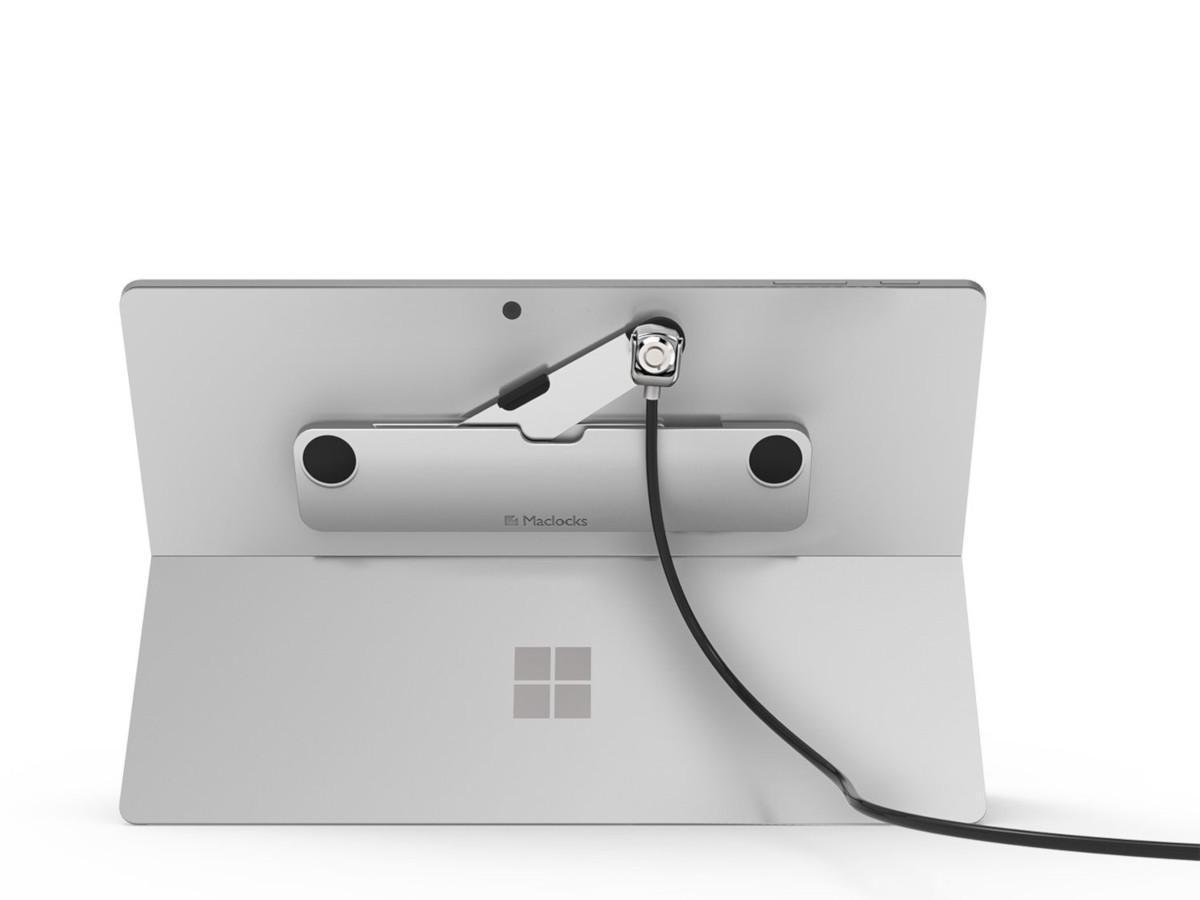 Compulocks BLADE universal Schloss Adapter + Kabelschloss für mobile Endgeräte, silber Anwendungsbeispiel Tablet MIcrosoft Surface