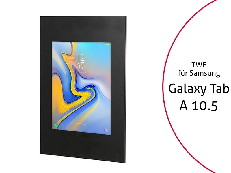 TabLines TWE067B Tablet Wandeinbau für Samsung Tab A 10.5, schwarz