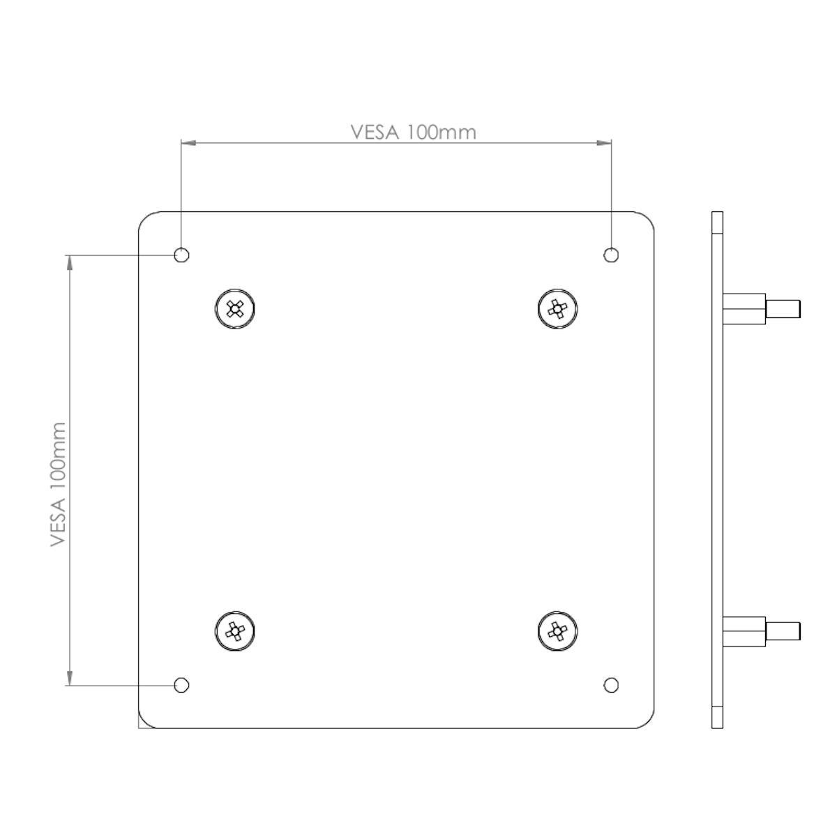 MonLines V061 VESA Adapter für Samsung C27RG50FQU, Zeichnung