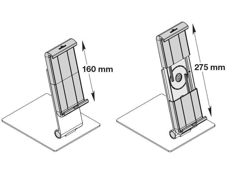 Durable Tablet Standfuß variable Aufnahme aller Tablets