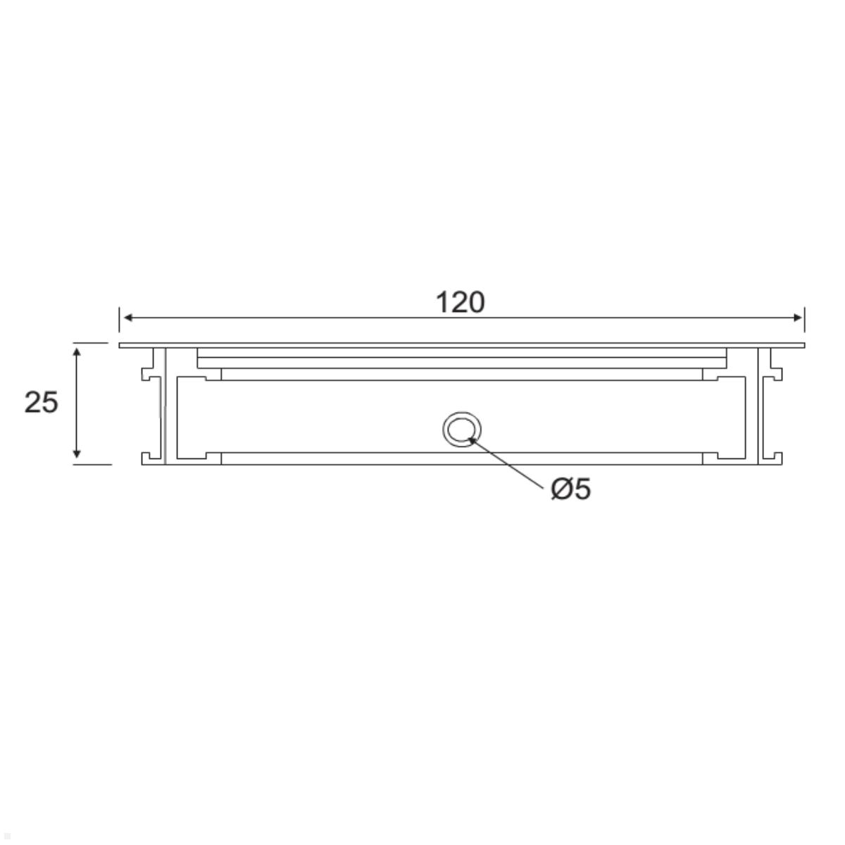 Bachmann Loop Square Kabeldurchführung 120x120mm, silber (930.310) technische Zeichnung