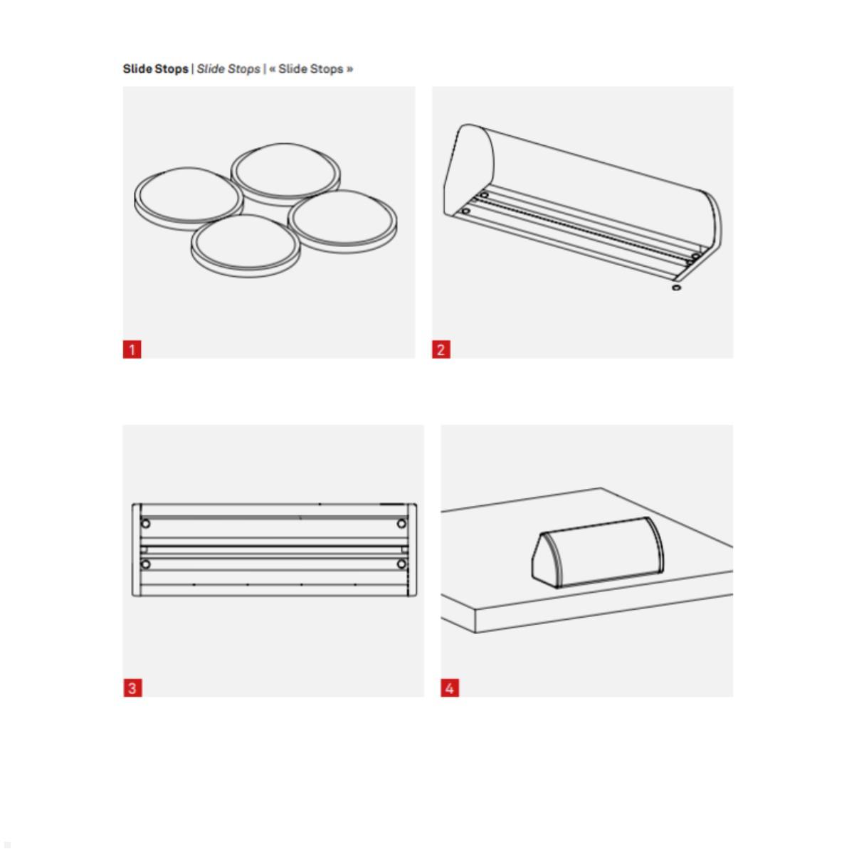 EVOline Dock DESK 3-fach Steckdose, slide stops