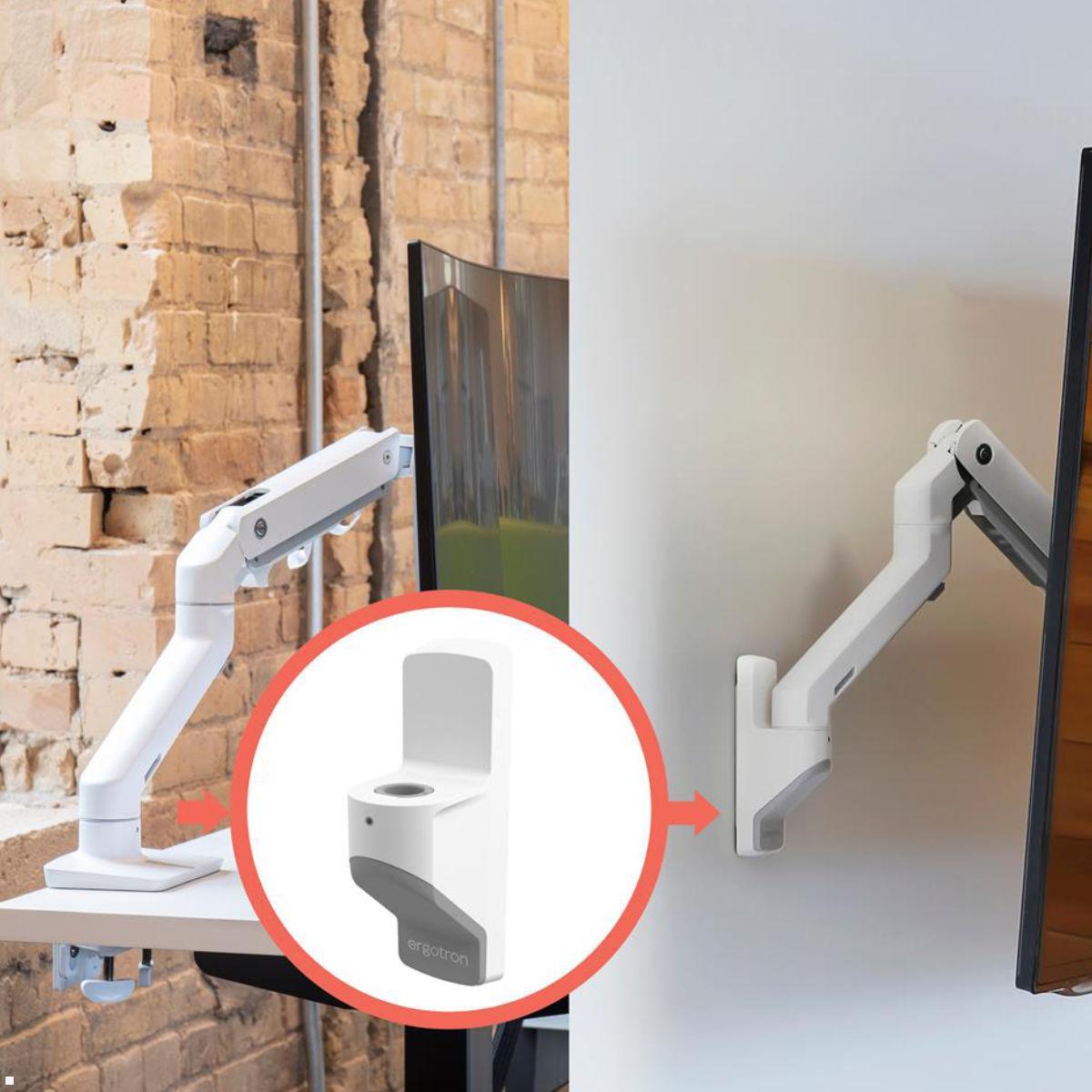 Ergotron Zubehör HX Monitor Arm Tisch auf Wand-Umbausatz (98-631-216), Ansicht Montage an der Wand