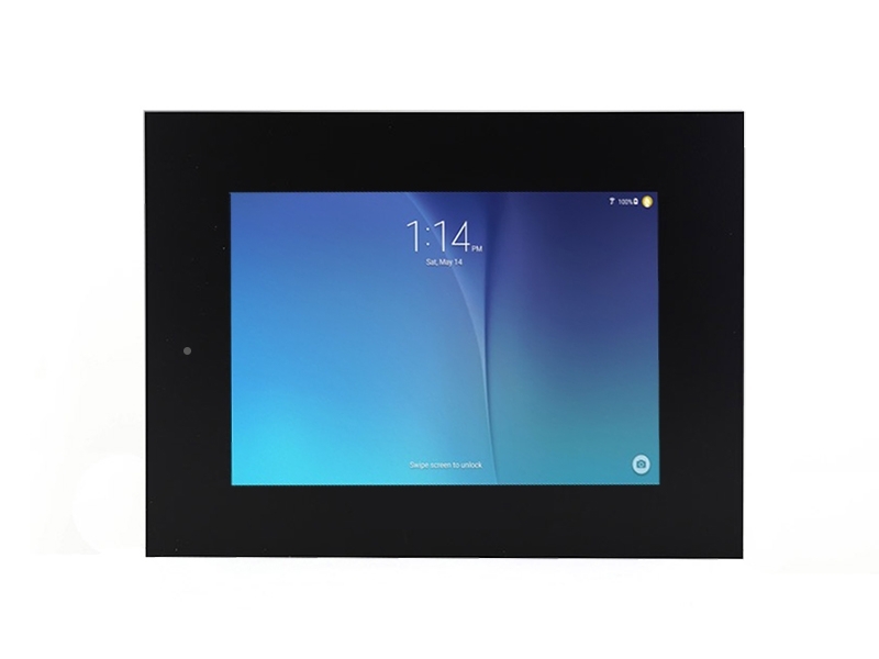 TabLines TWE030B Tablet Wandeinbau für Samsung Tab E 9.6 DS, schwarz Querformat