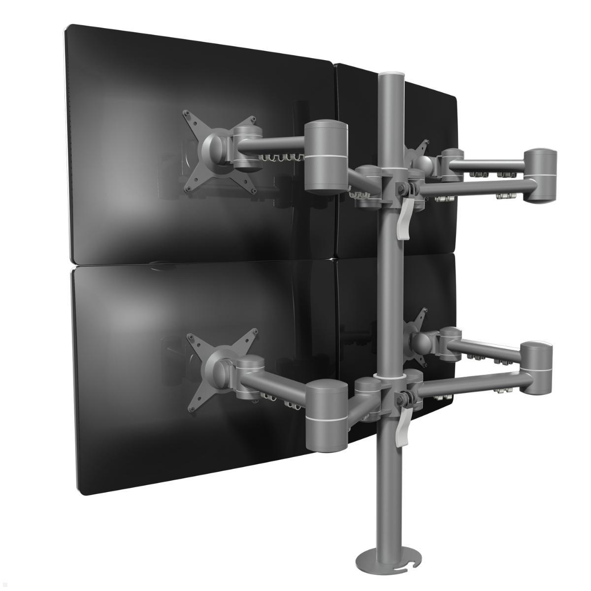 Dataflex Viewmate 2+2 Tischhalterung (52.622) silber Rückansicht