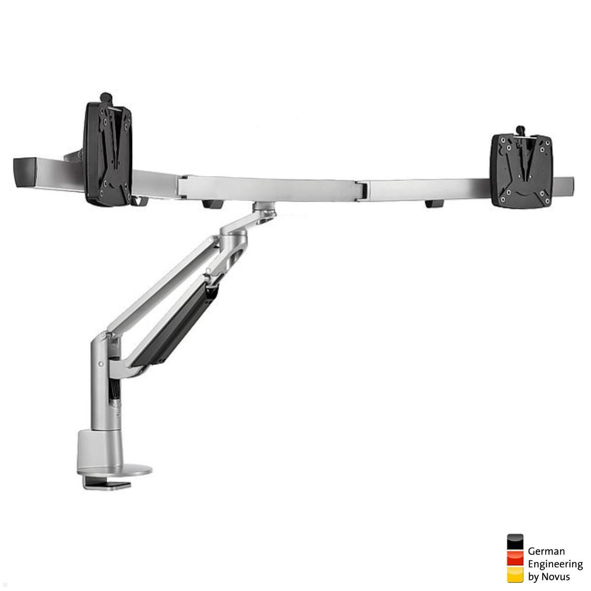 Novus Clu Plus X3 C Monitorhalter für 2 Monitore bis 32 Zoll (993+2019+002), silber