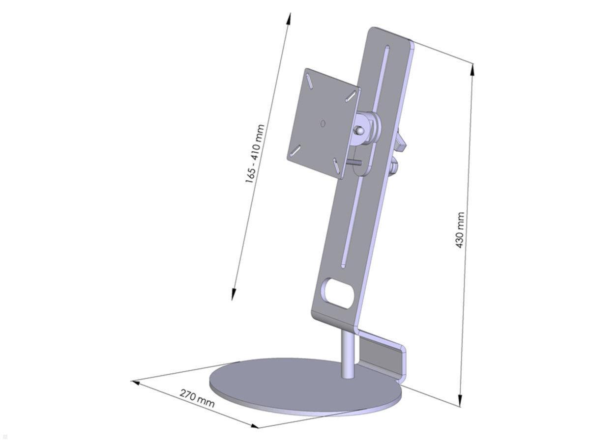 MonLines MTH248G TFT Monitor Standfuß 24-30 Zoll Bildschirme, grau, technische Zeichnung