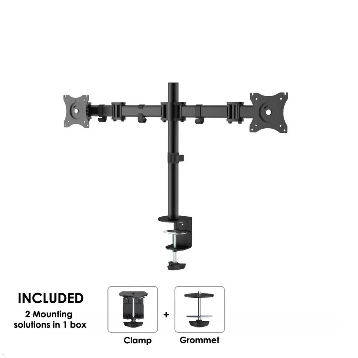 Neomounts Select NM-D135D Dual-Monitor Tischhalter, Vorderansicht