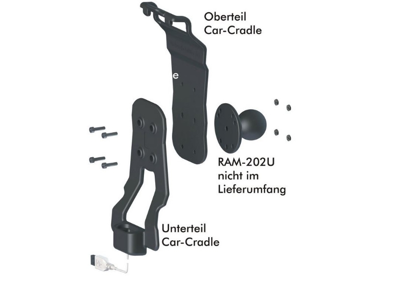 Andres Industries Zubehör Universal aiShell Auto Ladestation inkl. Verbindung 1,8m, schwarz