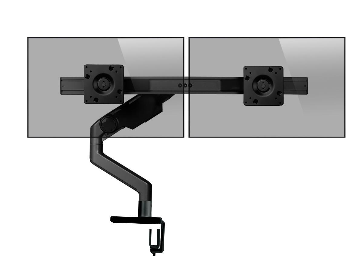 Humanscale M8.1 Dual Monitorhalterung für USM Tische schräg, schwarz