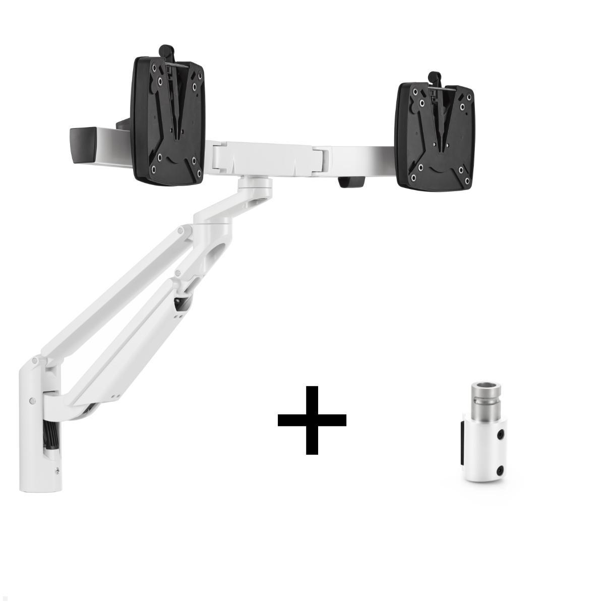 Novus Clu Plus X2 Dual Monitorhalter für TSS Säulen (992+2001+001), weiß, Komponenten