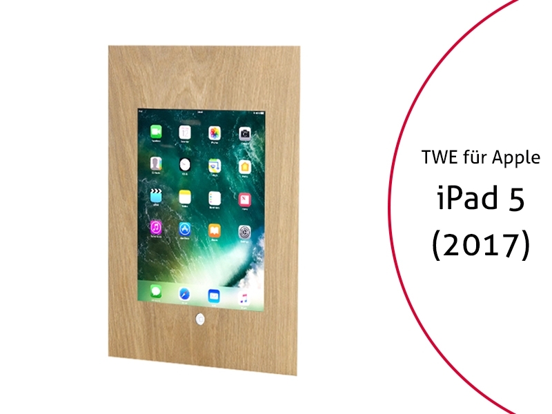 TabLines TWE035O Tablet Wandeinbau für Apple iPad 5 (2017), HB, Eiche