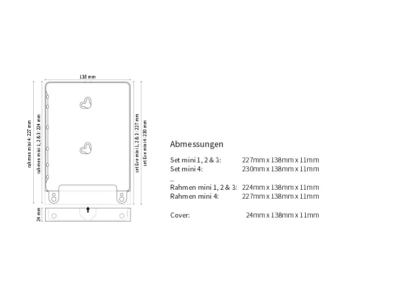 Basalte Eve diebstahlsicherer Wandhalter für iPad Mini 4, rund , silber Zeichnung