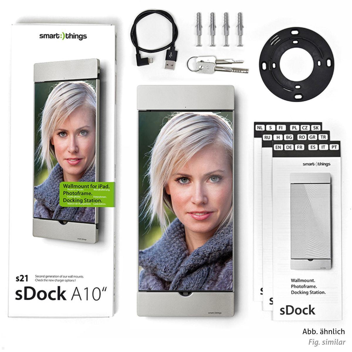 smart things sDock A10 iPad Wandhalterung 10.2 / 10.5 (s21 b), schwarz, Lieferumfang