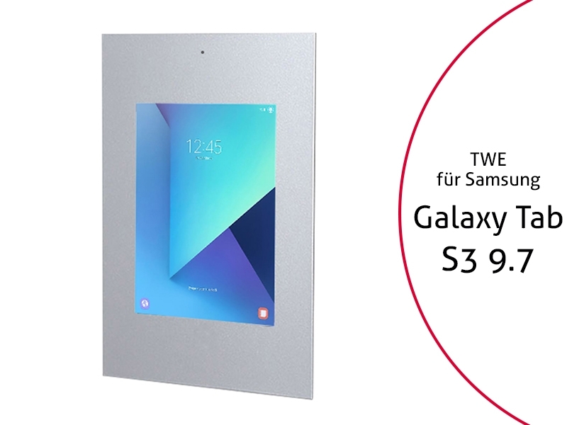 TabLines TWE041S Tablet Wandeinbau für Samsung Tab S3 9.7 DS, silber