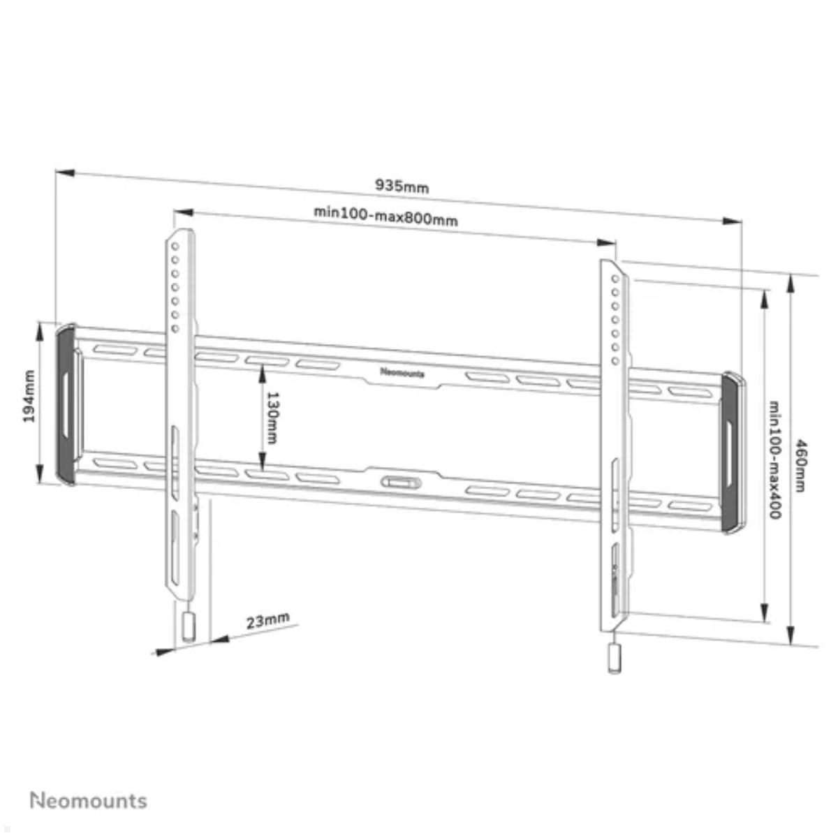 Flache TV Wandhalterung, Neomounts WL30-550BL18, schwarz, Technische Zeichnung