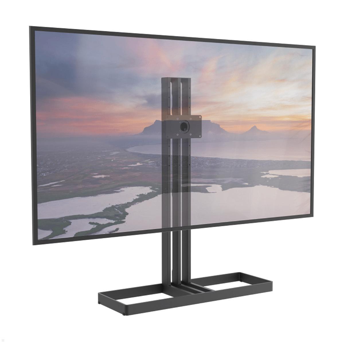 Cavus EDGE100B21 TV Bodenständer 1000 mm Säule VESA 200x100, schwarz mit Heavy Duty Bildschirm