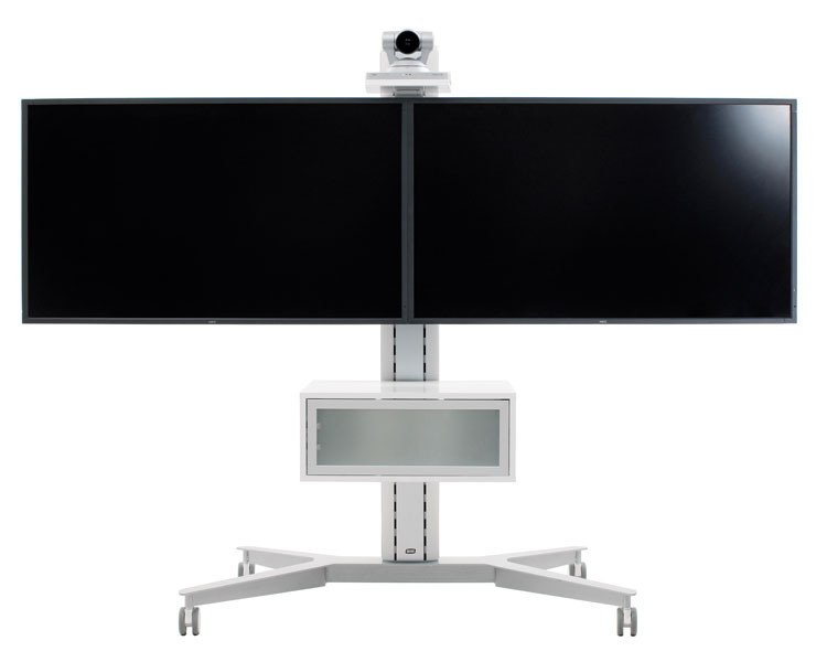 SMS Flatscreen X FH M 1455 mobiler Monitorständer für zwei Bildschirme (PD032010-P0) mit Zubehör Schrank