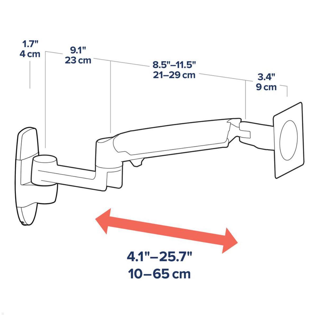 Ergotron LX Arm für Monitor Wandhalterung (45-243-216), Skizze