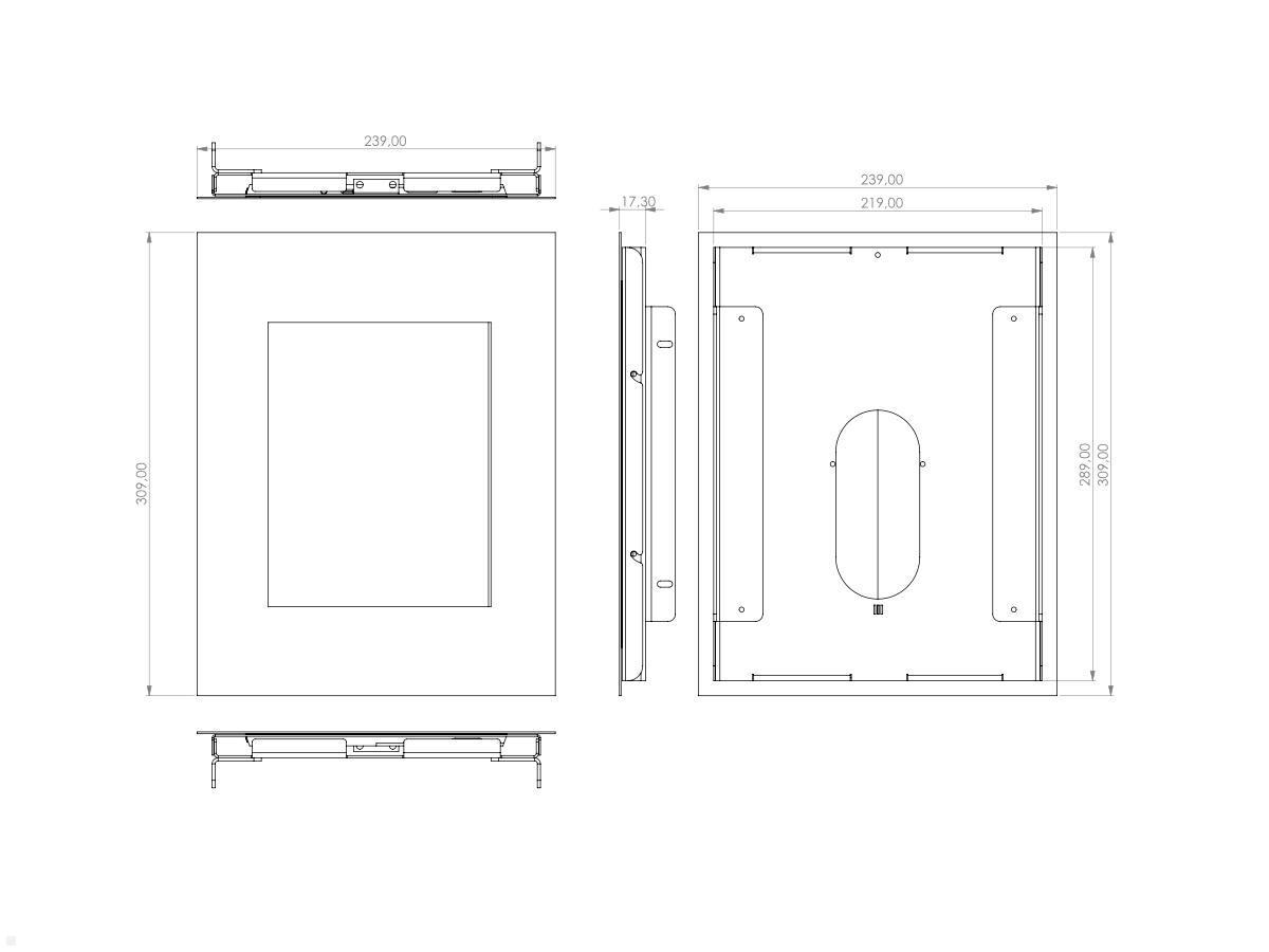 TabLines TWE094S Tablet Schutzgehäuse für Microsoft Surface Go 2, silber technische Zeichnung