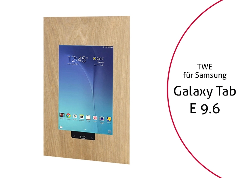 TabLines TWE028O Tablet Wandeinbau für Samsung Tab E 9.6 HB, Eiche