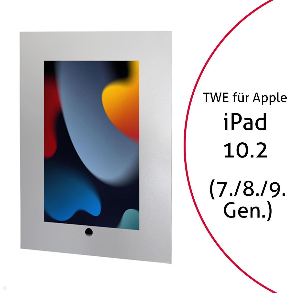 TabLines TWE089S Tablet Wandeinbau für Apple iPad 10.2 (7./8./9. Gen.), HB, silber