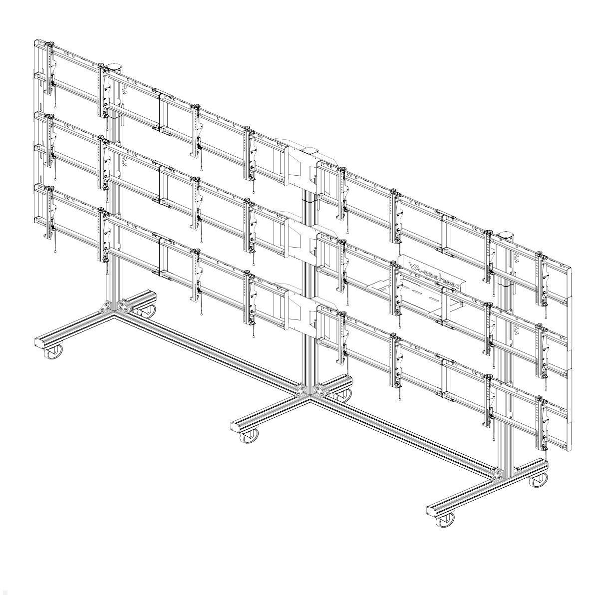 peerless DS-C555-4X3 portabler Videowand-Wagen