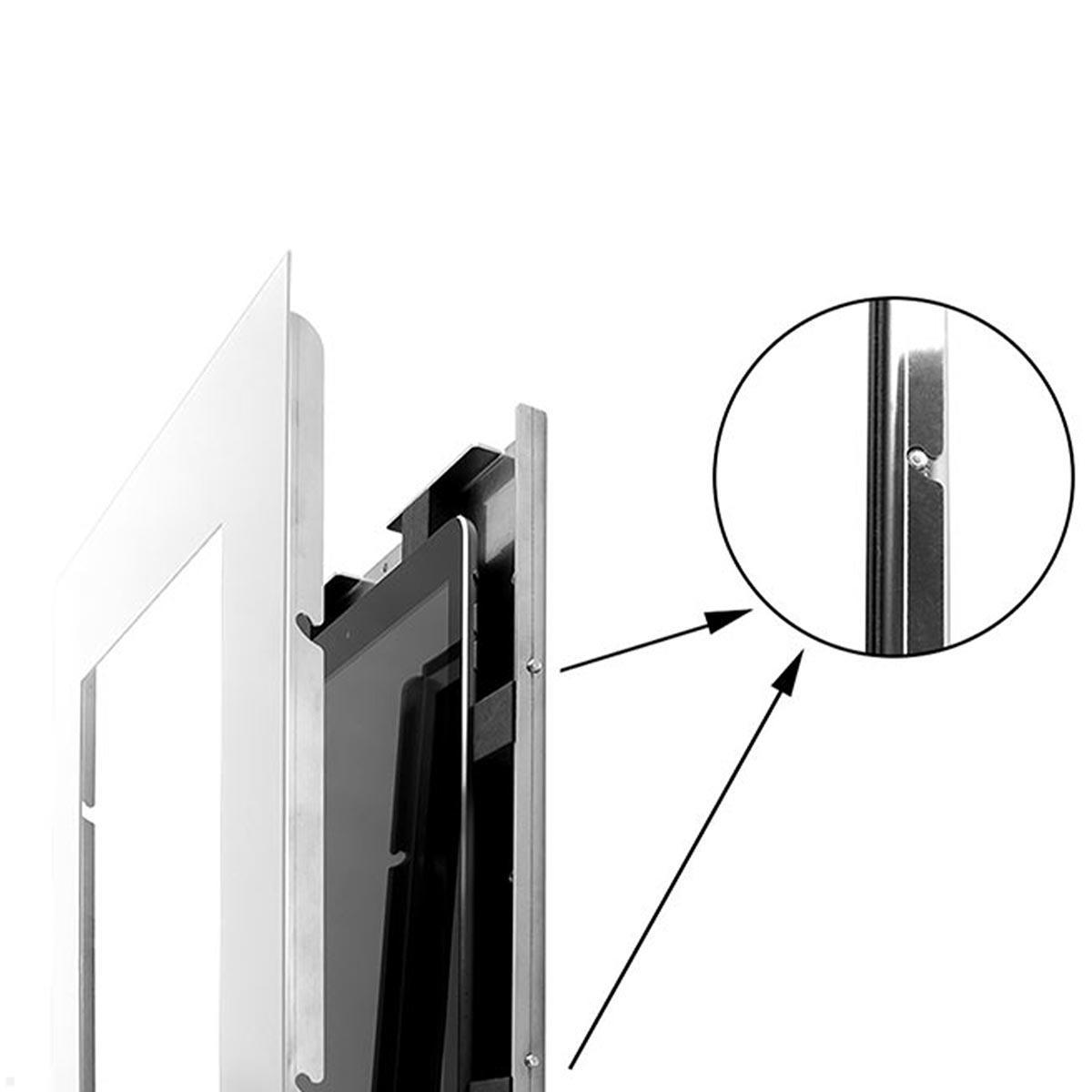 TabLines TWE087W Tablet Wandeinbau für Apple iPad 10.2 (7./8./9. Gen.), weiß, einfaches Einhängen