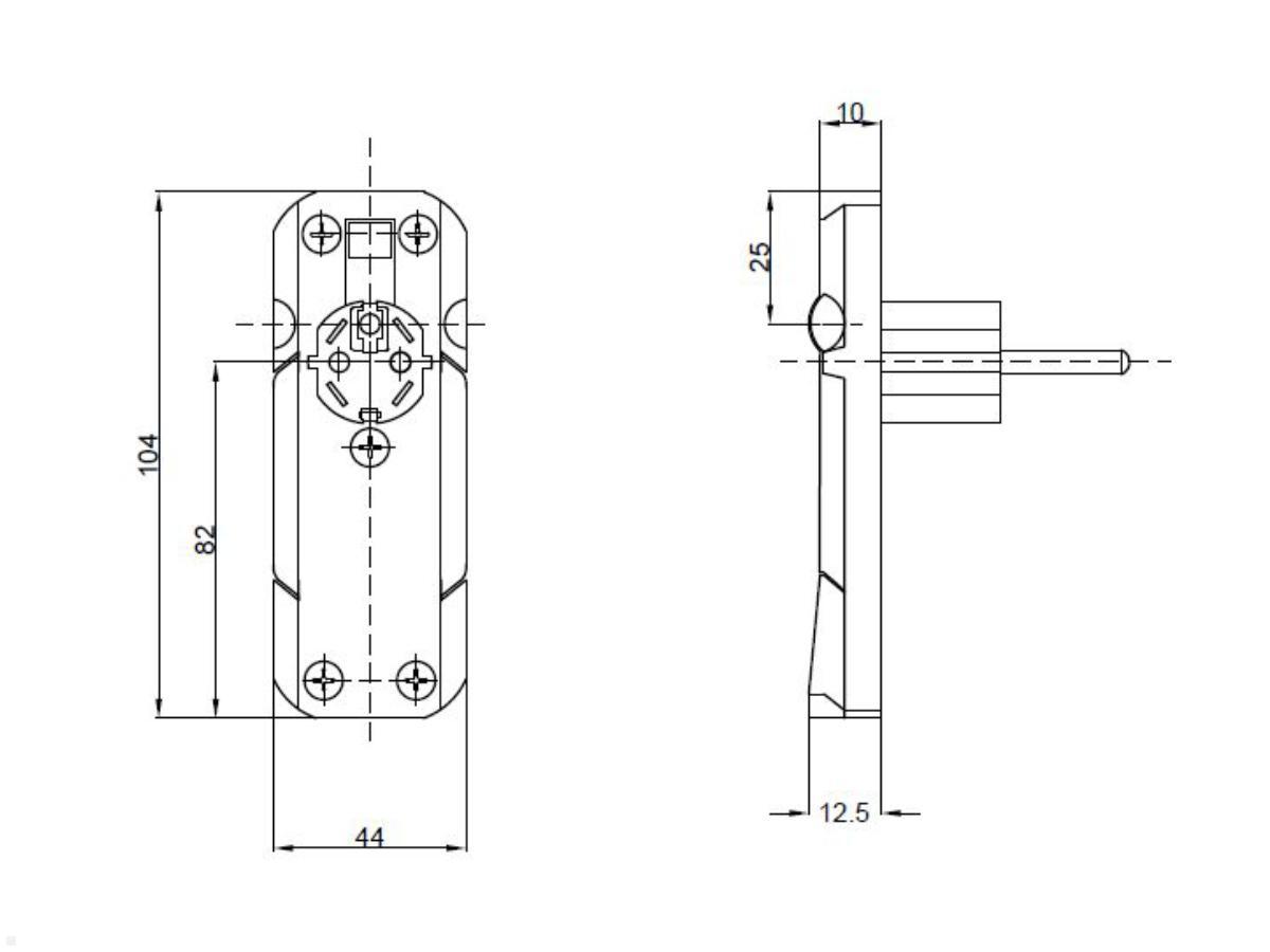 TecLines TFP001B FLAT PLUG Flachstecker, schwarz, Zeichnung Maße