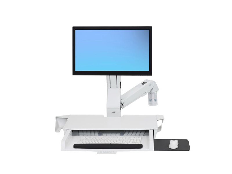 Ergotron StyleView Sit-Stand Combo Wandhalterung mit Ablagefläche (45-260-216), weiß