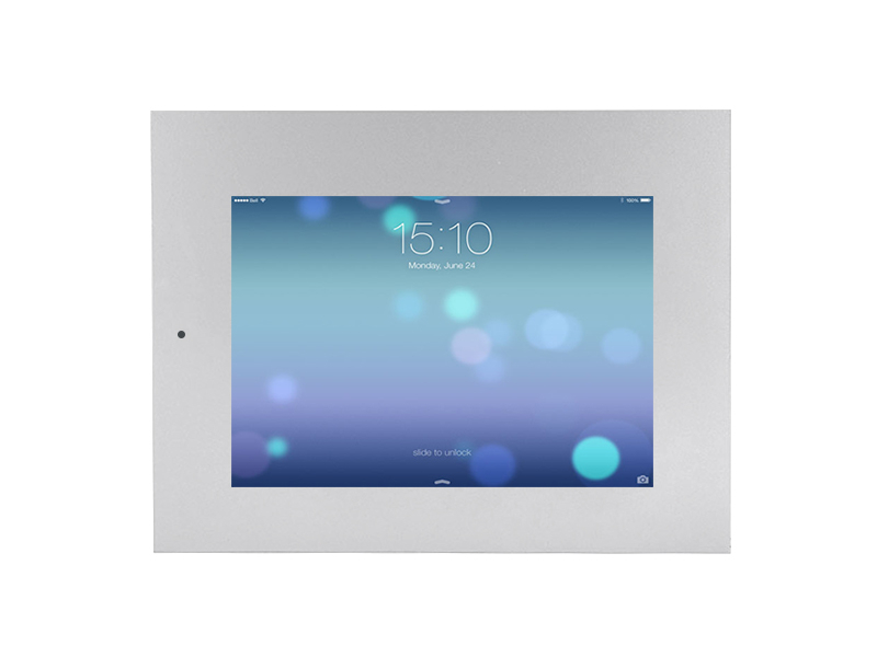 TabLines TWE021S Tablet Wandeinbau für Apple iPad Mini 4 + Mini 5, DS, Silber Querformat