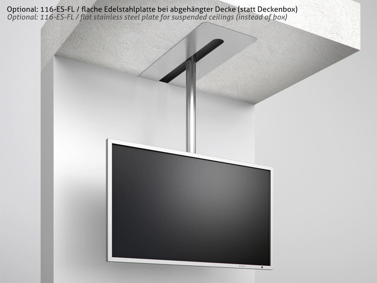 Wissmann schiebbare TV Deckenhalterung ceiling art 116-F230 40-75 Zoll, schwarz integrierte Deckenbox