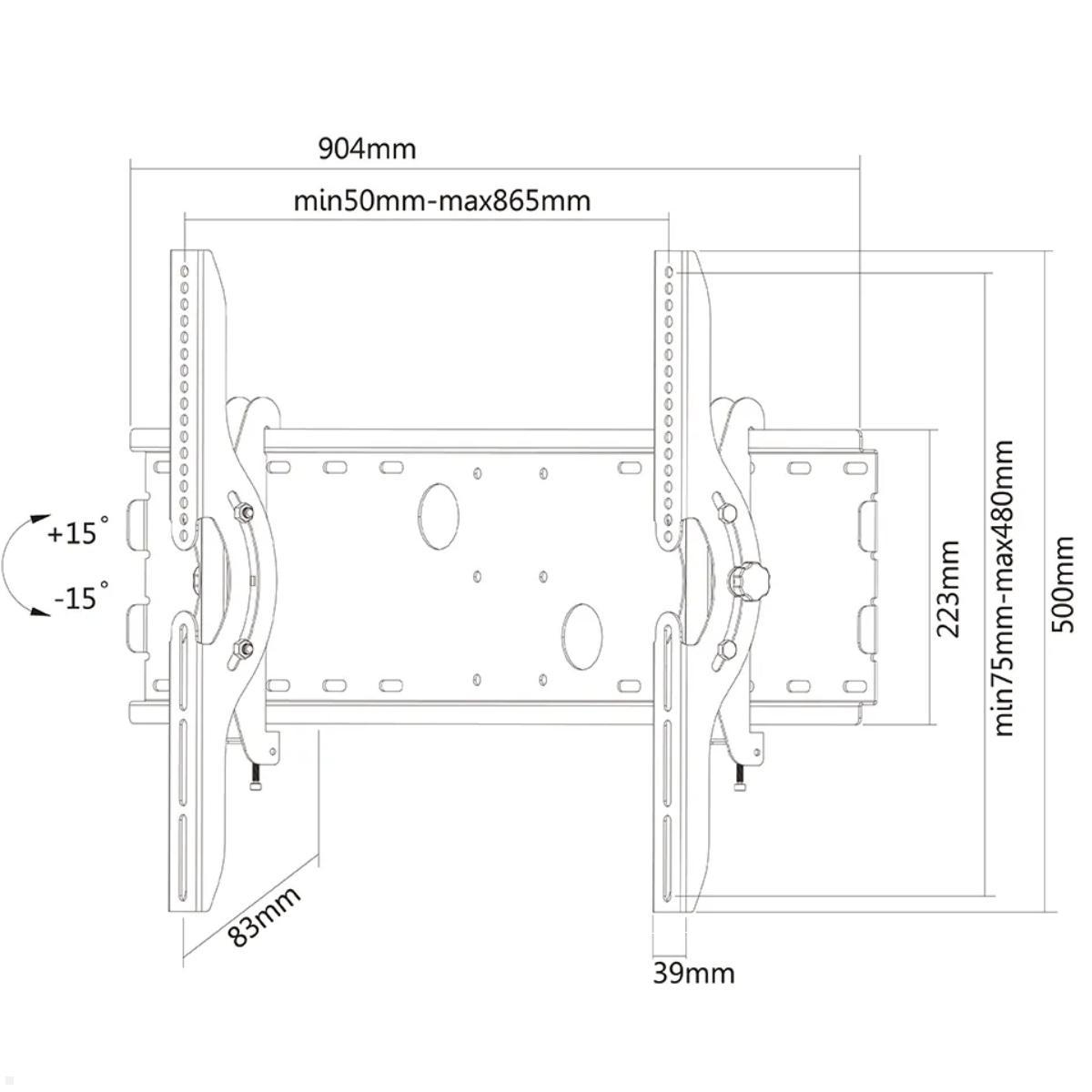 Neomounts Flatscreen TV Wandhalterung PLASMA-W200, Skizze