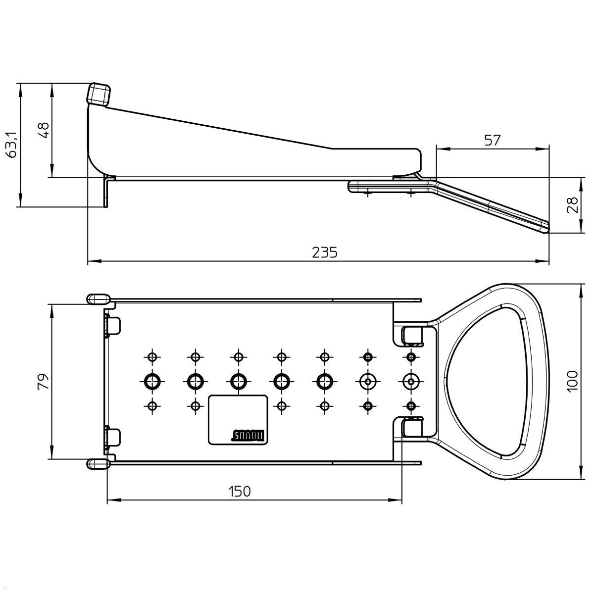 Novus evo POS EC Cash Terminal Halterung CCV Base Next Terminal Zeichnung