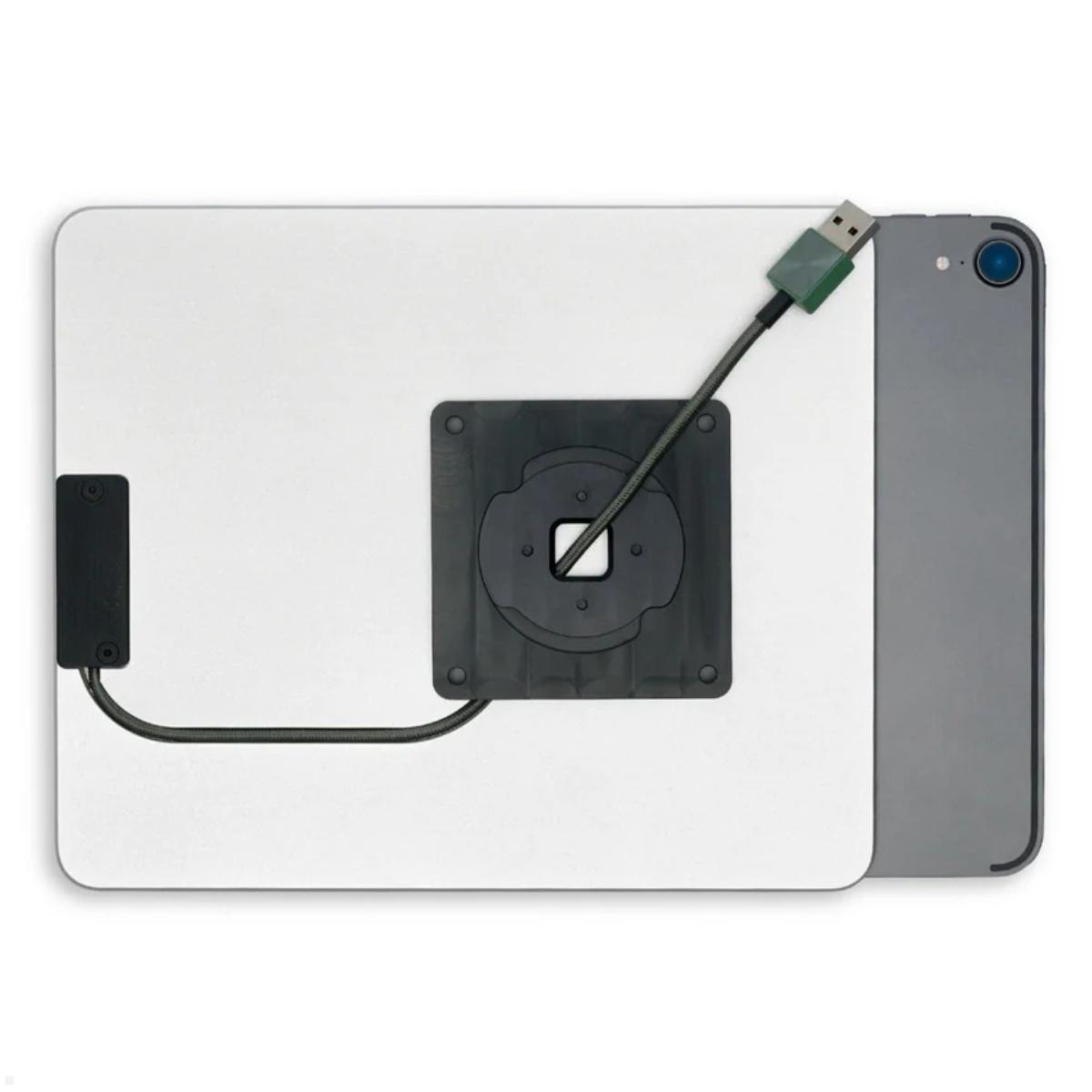 Displine Dame Wall Home Wandhalter Apple iPad 10.9 (10. Gen.), silber eloxiert, Rotation Unit und Kabelführung