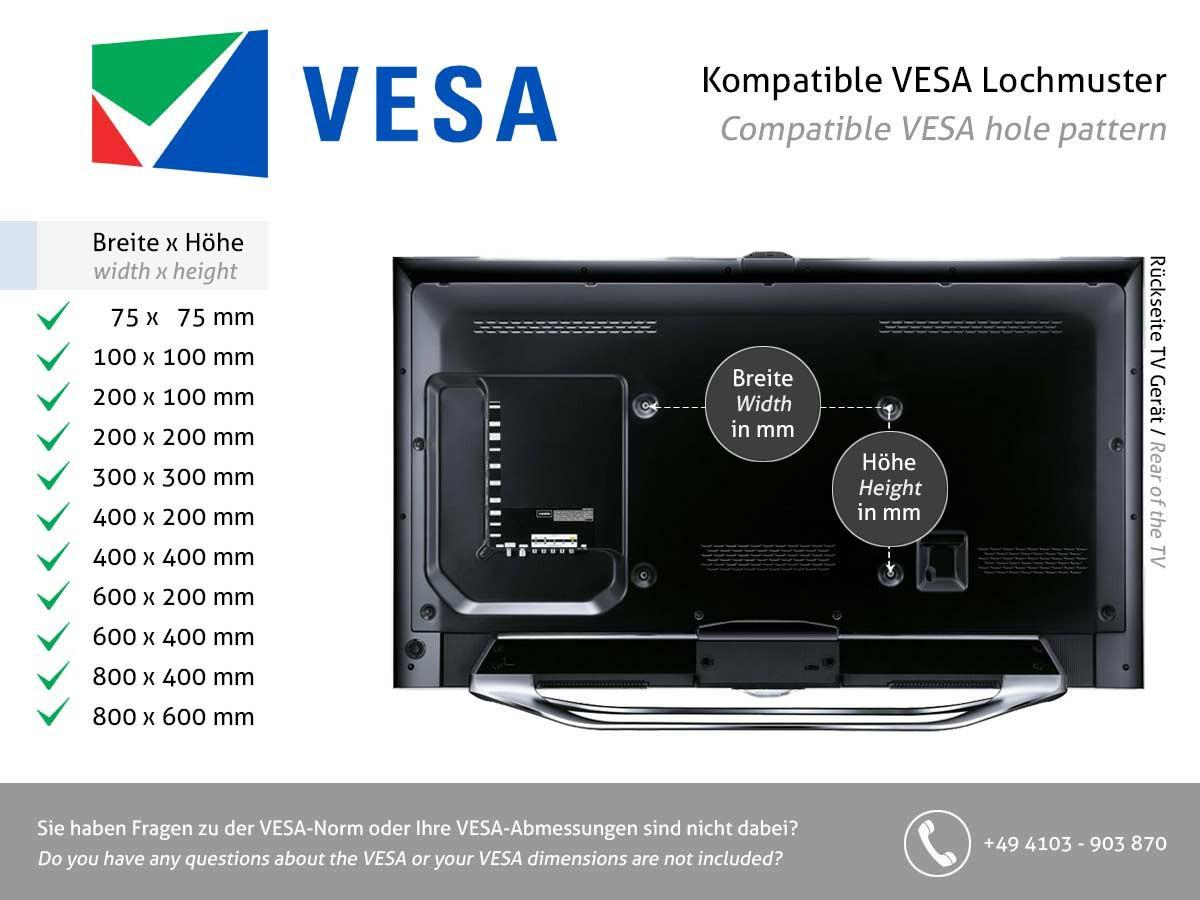 MonLines MWH013S flache TV Wandhalterung 42-90" abschließbar, silber VESA Standard