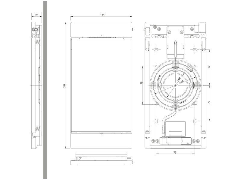 smart things sDock Mini iPad Wandhalterung schwarz Maße