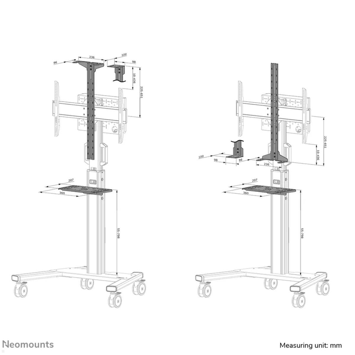 Neomounts AFLS-825WH1 Zubehör Videobar & Multimedia-Kit mit Logitech Rally Bar Adapter, Skizze