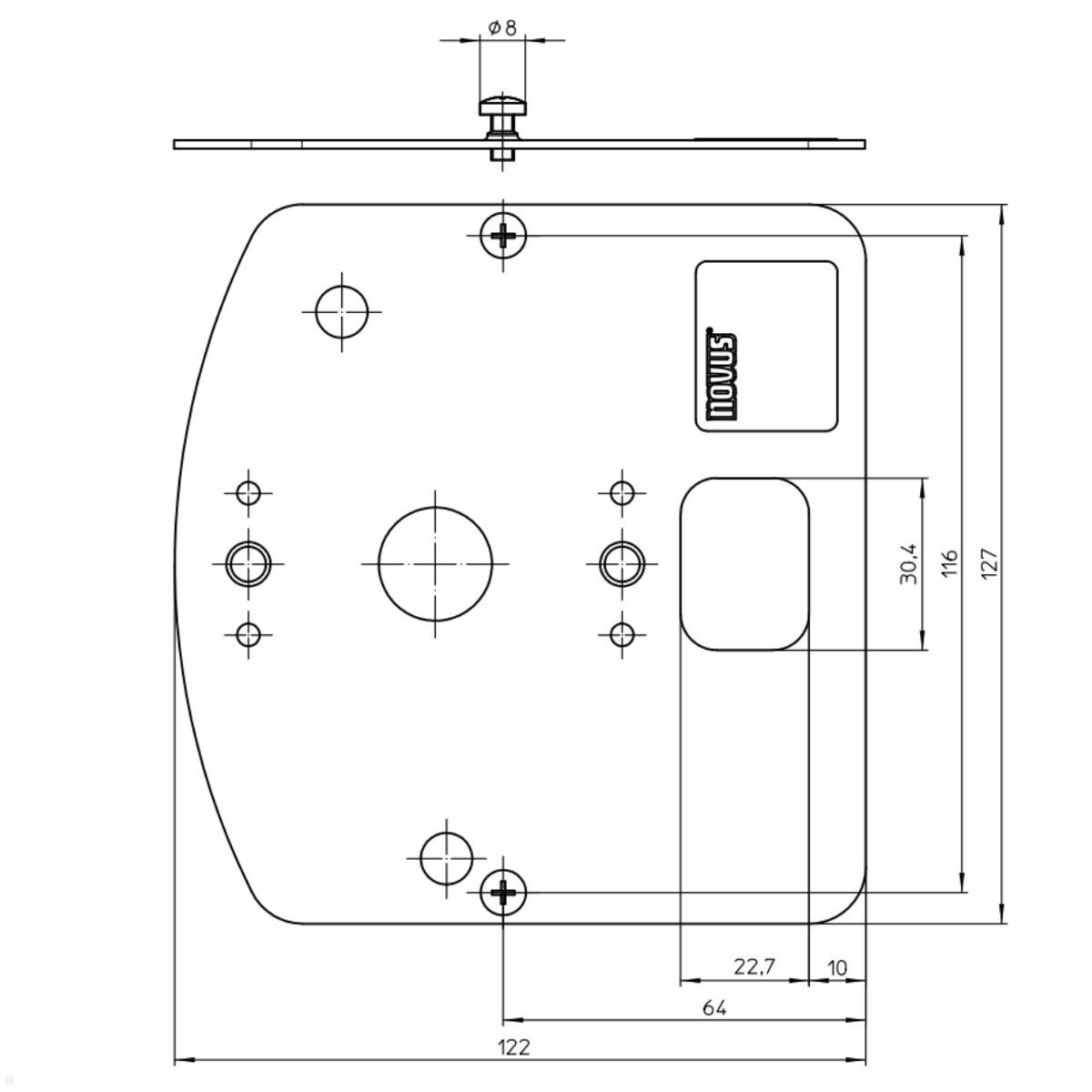 Novus POS Halterung für Drucker Sam4S Giant 100D (851+0035+044), Maße