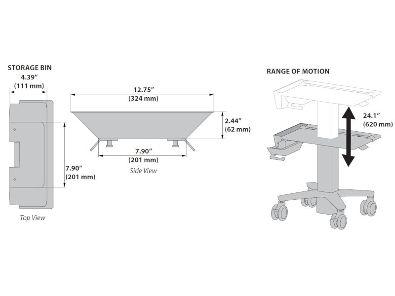 Ergotron CareFit™ Slim Laptopwagen (C50-1100-0) Format