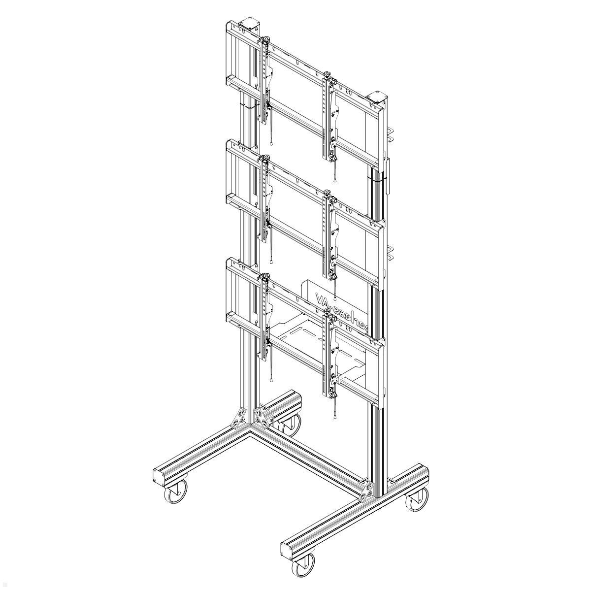 peerless DS-C560-1X3 portabler Videowand-Wagen