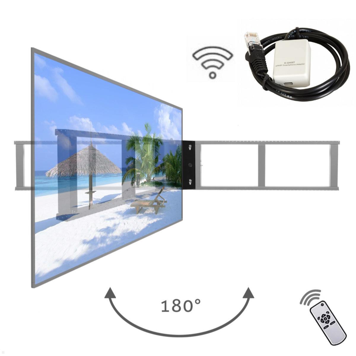 MonLines mySwing MSM12 elektrisch schwenkbare TV Wandhalterung mit WLAN Adapter bis 75 Zoll