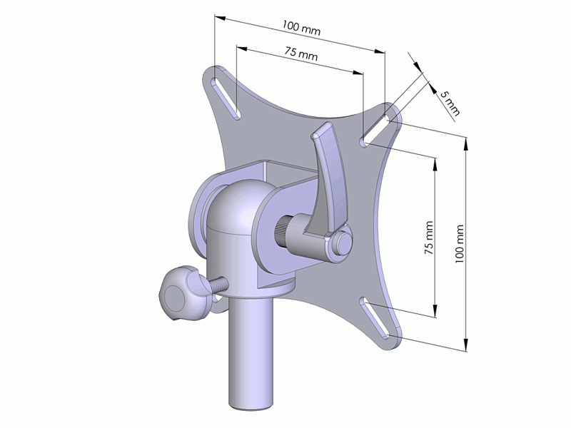 MonLines 60.40.20.18 Tischhalter 2er WS Para-System VESA Zeichnung