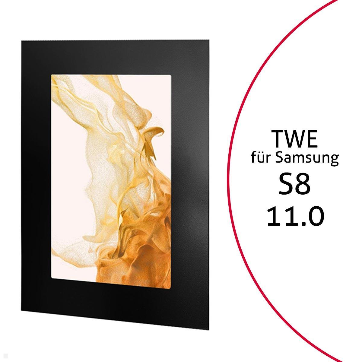 TabLines TWE104B Tablet Wandeinbau für Samsung Tab S8 11.0, schwarz