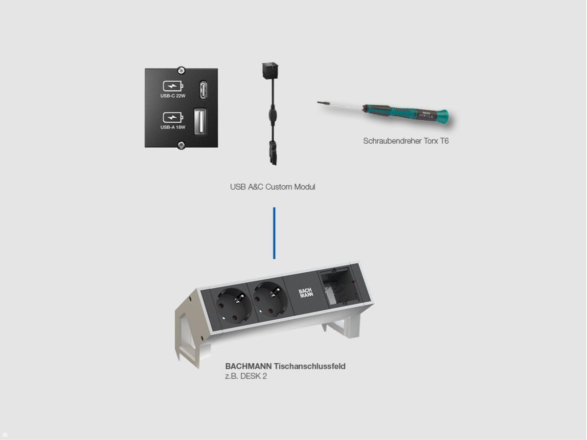 Bachmann USB-A und USB-C Charger Custom Modul (917.227) Einbau