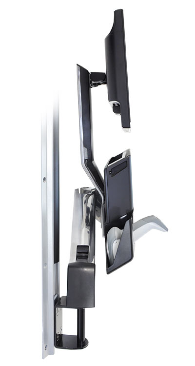 Ergotron 45-260-026 StyleView Sit-Stand Combo mit Ablagefläche seitlich