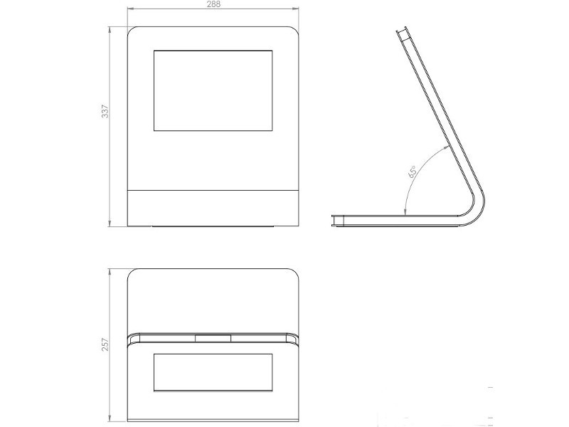 TabLines TTS028 Design Tablet Stand für Apple iPad 5 (2017) Maße