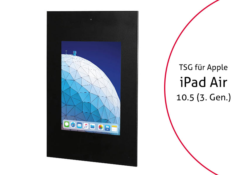 TabLines TWE075B Tablet Wandeinbau für Apple iPad Air 10.5 (3. Gen.), DS, schwarz